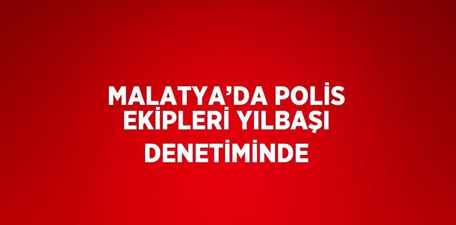 MALATYA’DA POLİS EKİPLERİ YILBAŞI DENETİMİNDE