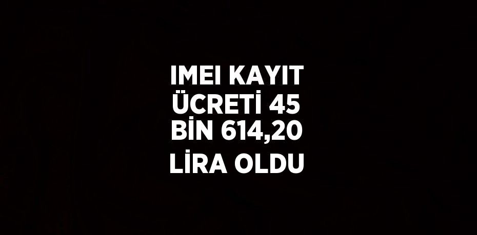 IMEI KAYIT ÜCRETİ 45 BİN 614,20 LİRA OLDU