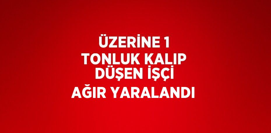ÜZERİNE 1 TONLUK KALIP DÜŞEN İŞÇİ AĞIR YARALANDI
