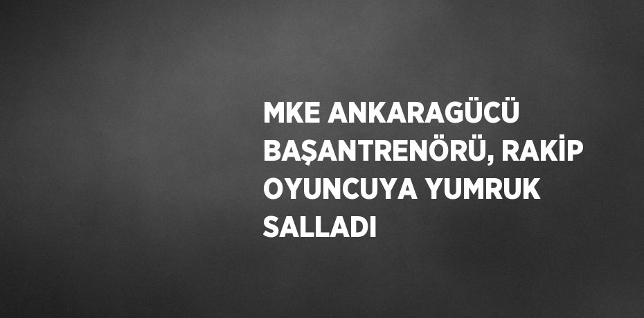 MKE ANKARAGÜCÜ BAŞANTRENÖRÜ, RAKİP OYUNCUYA YUMRUK SALLADI