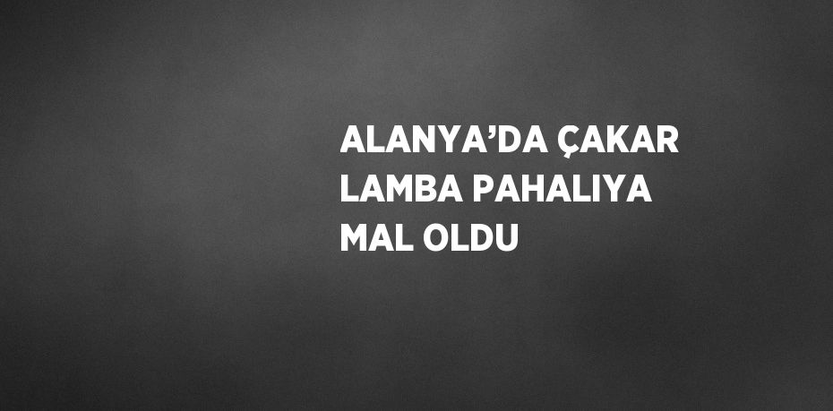 ALANYA’DA ÇAKAR LAMBA PAHALIYA MAL OLDU