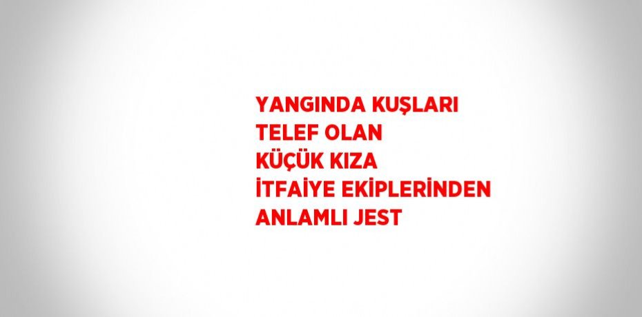 YANGINDA KUŞLARI TELEF OLAN KÜÇÜK KIZA İTFAİYE EKİPLERİNDEN ANLAMLI JEST