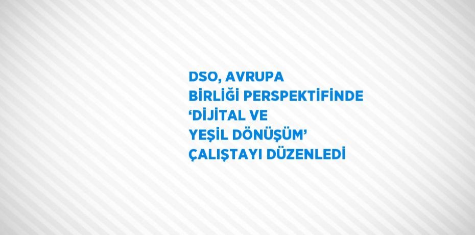 DSO, AVRUPA BİRLİĞİ PERSPEKTİFİNDE ‘DİJİTAL VE YEŞİL DÖNÜŞÜM’ ÇALIŞTAYI DÜZENLEDİ