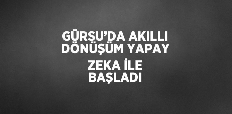 GÜRSU’DA AKILLI DÖNÜŞÜM YAPAY ZEKA İLE BAŞLADI