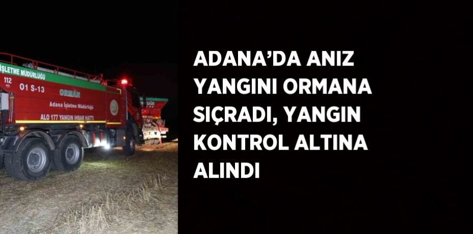 ADANA’DA ANIZ YANGINI ORMANA SIÇRADI, YANGIN KONTROL ALTINA ALINDI