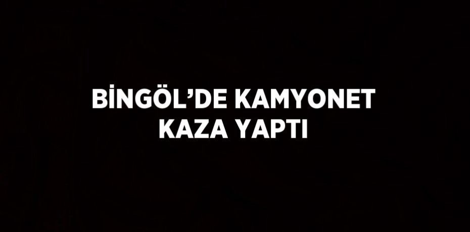 BİNGÖL’DE KAMYONET KAZA YAPTI