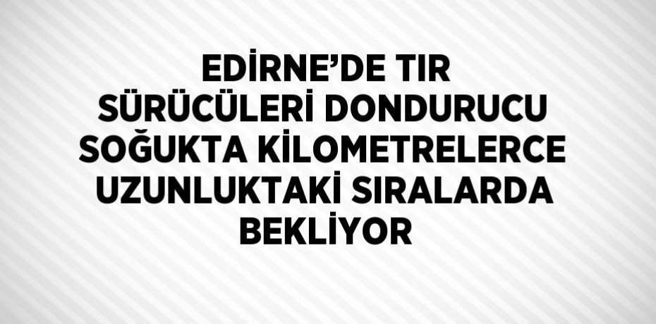 EDİRNE’DE TIR SÜRÜCÜLERİ DONDURUCU SOĞUKTA KİLOMETRELERCE UZUNLUKTAKİ SIRALARDA BEKLİYOR