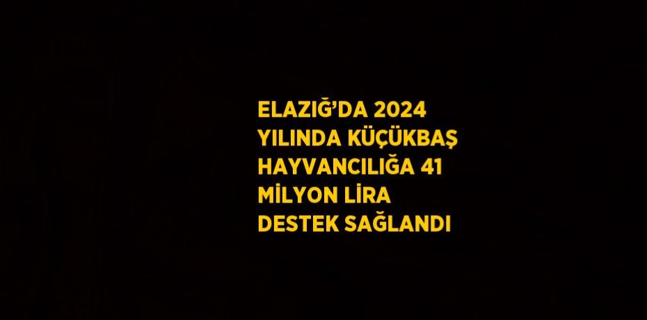 ELAZIĞ’DA 2024 YILINDA KÜÇÜKBAŞ HAYVANCILIĞA 41 MİLYON LİRA DESTEK SAĞLANDI