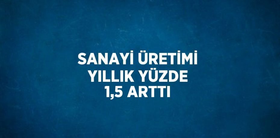 SANAYİ ÜRETİMİ YILLIK YÜZDE 1,5 ARTTI
