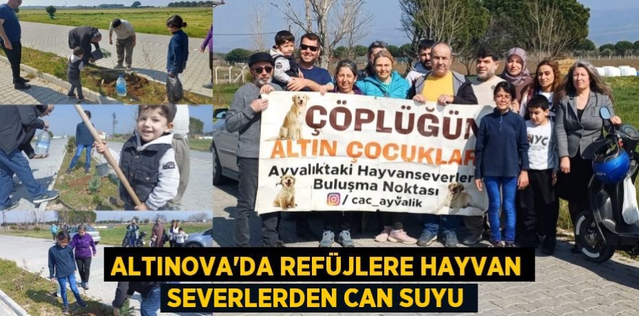 ALTINOVA’DA REFÜJLERE HAYVAN SEVERLERDEN CAN SUYU