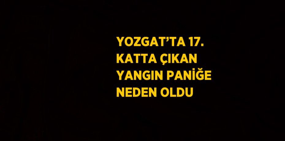 YOZGAT’TA 17. KATTA ÇIKAN YANGIN PANİĞE NEDEN OLDU