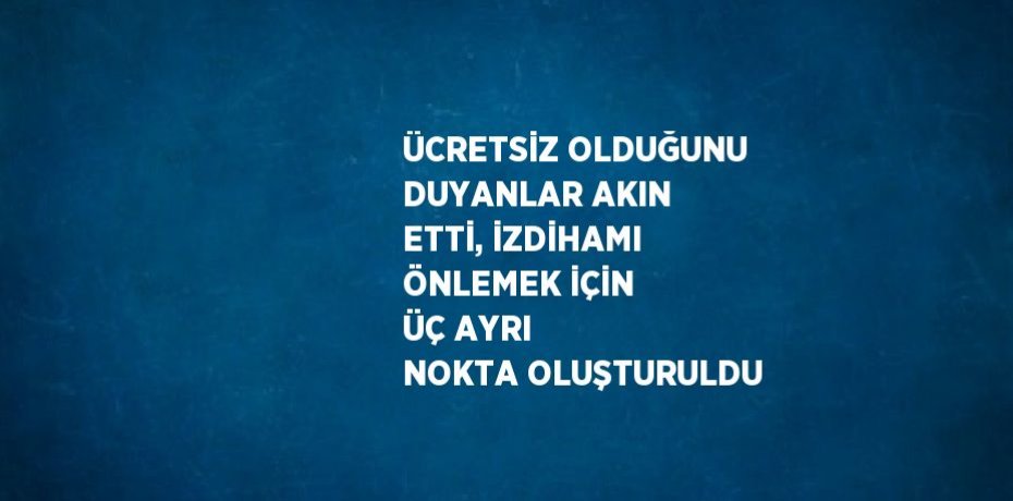 ÜCRETSİZ OLDUĞUNU DUYANLAR AKIN ETTİ, İZDİHAMI ÖNLEMEK İÇİN ÜÇ AYRI NOKTA OLUŞTURULDU