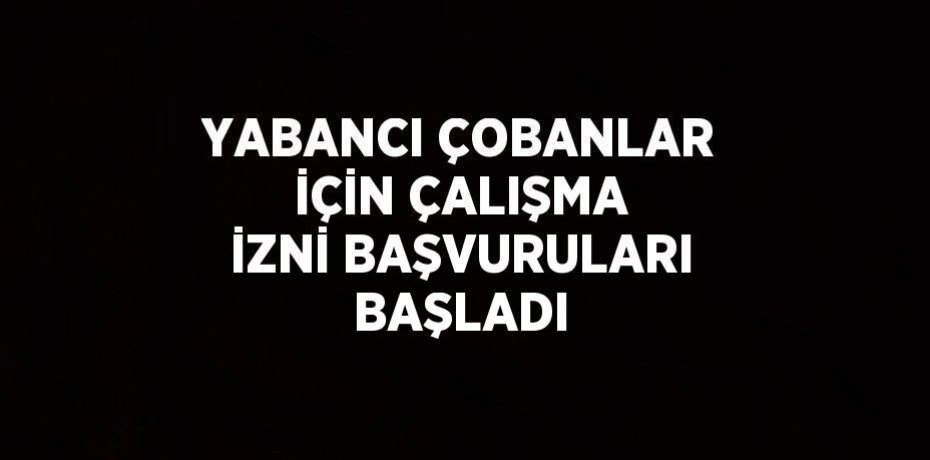 YABANCI ÇOBANLAR İÇİN ÇALIŞMA İZNİ BAŞVURULARI BAŞLADI