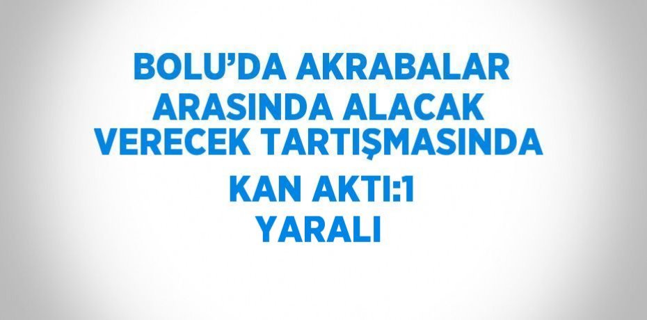 BOLU’DA AKRABALAR ARASINDA ALACAK VERECEK TARTIŞMASINDA KAN AKTI:1 YARALI