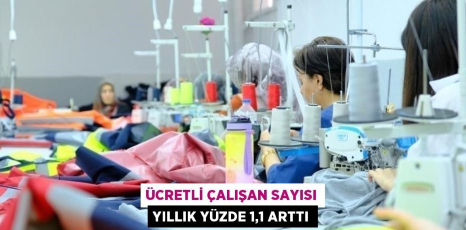 ÜCRETLİ ÇALIŞAN SAYISI YILLIK YÜZDE 1,1 ARTTI