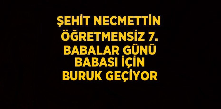 ŞEHİT NECMETTİN ÖĞRETMENSİZ 7. BABALAR GÜNÜ BABASI İÇİN BURUK GEÇİYOR