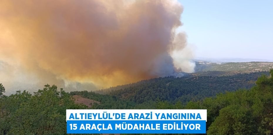Altıeylül’de Arazi Yangınına 15 Araçla Müdahale Ediliyor