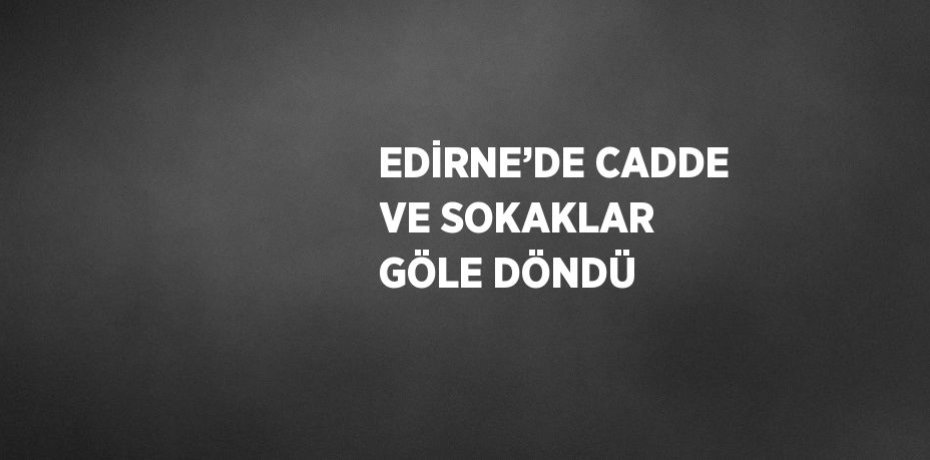 EDİRNE’DE CADDE VE SOKAKLAR GÖLE DÖNDÜ