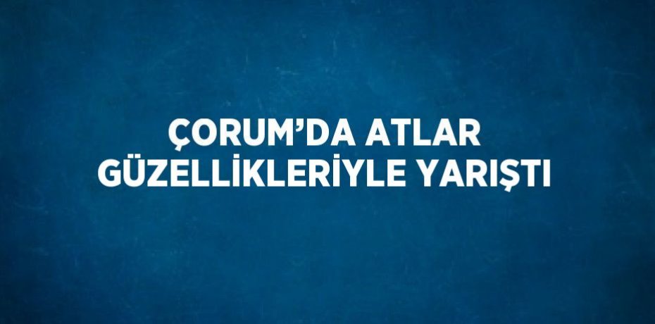 ÇORUM’DA ATLAR GÜZELLİKLERİYLE YARIŞTI