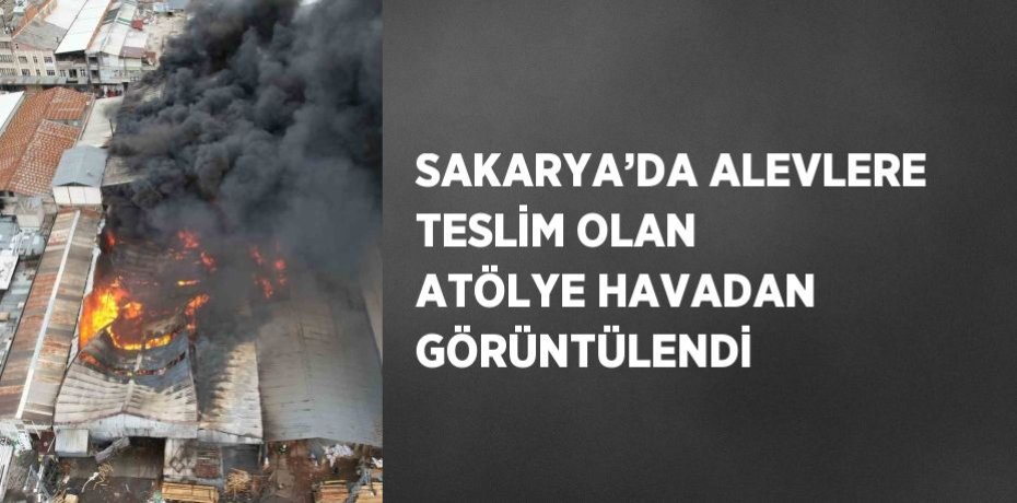 SAKARYA’DA ALEVLERE TESLİM OLAN ATÖLYE HAVADAN GÖRÜNTÜLENDİ