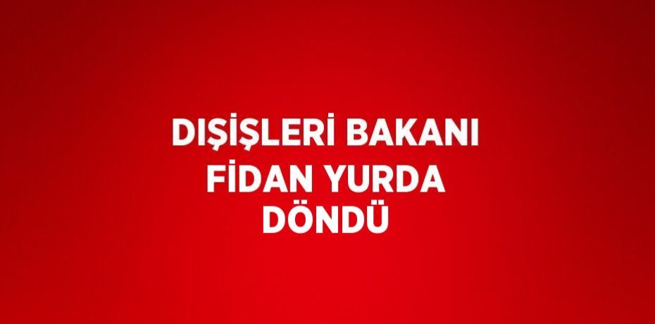 DIŞİŞLERİ BAKANI FİDAN YURDA DÖNDÜ
