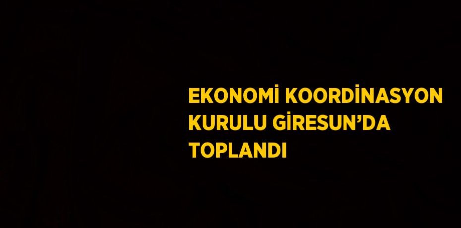 EKONOMİ KOORDİNASYON KURULU GİRESUN’DA TOPLANDI