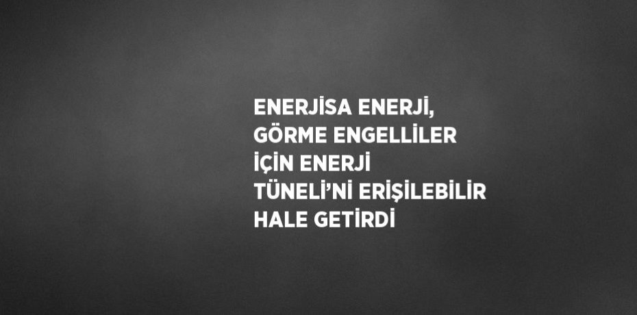 ENERJİSA ENERJİ, GÖRME ENGELLİLER İÇİN ENERJİ TÜNELİ’Nİ ERİŞİLEBİLİR HALE GETİRDİ