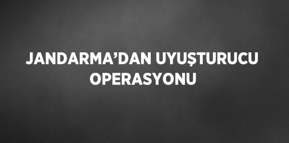 JANDARMA’DAN UYUŞTURUCU OPERASYONU
