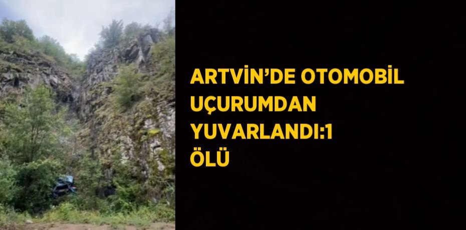 ARTVİN’DE OTOMOBİL UÇURUMDAN YUVARLANDI:1 ÖLÜ
