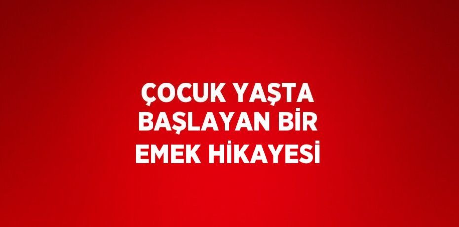 ÇOCUK YAŞTA BAŞLAYAN BİR EMEK HİKAYESİ