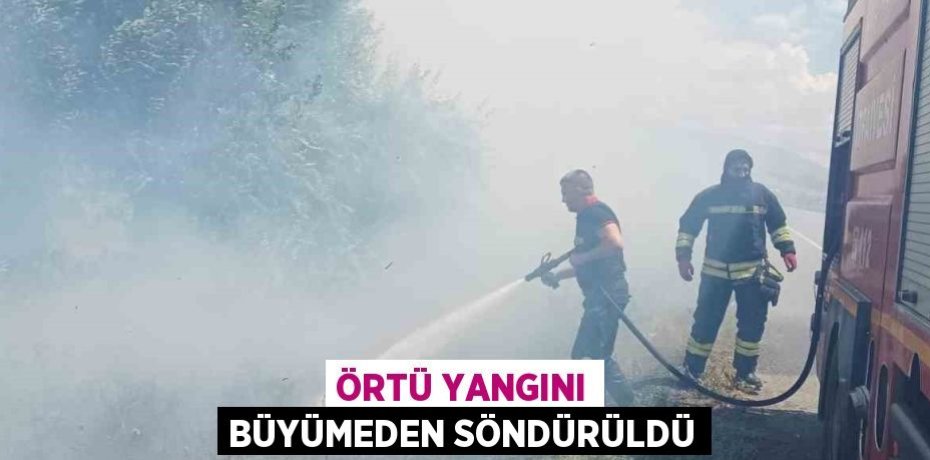 ÖRTÜ YANGINI BÜYÜMEDEN SÖNDÜRÜLDÜ