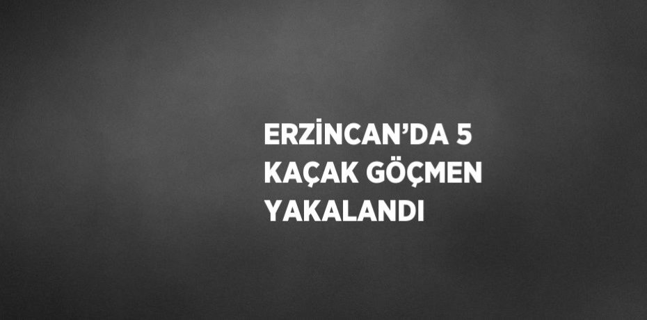 ERZİNCAN’DA 5 KAÇAK GÖÇMEN YAKALANDI