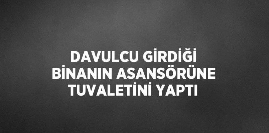 DAVULCU GİRDİĞİ BİNANIN ASANSÖRÜNE TUVALETİNİ YAPTI
