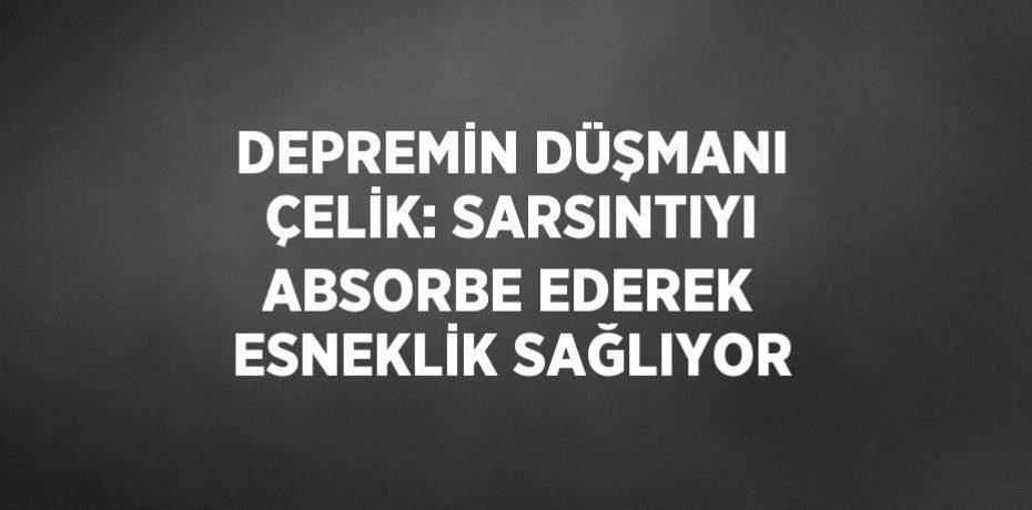 DEPREMİN DÜŞMANI ÇELİK: SARSINTIYI ABSORBE EDEREK ESNEKLİK SAĞLIYOR