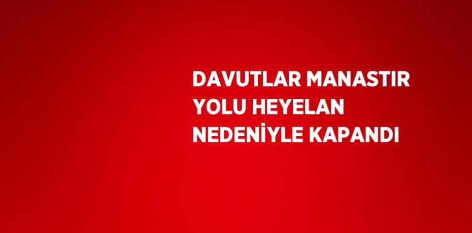 DAVUTLAR MANASTIR YOLU HEYELAN NEDENİYLE KAPANDI