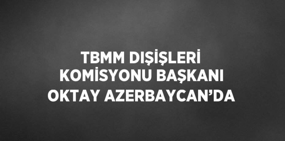 TBMM DIŞİŞLERİ KOMİSYONU BAŞKANI OKTAY AZERBAYCAN’DA