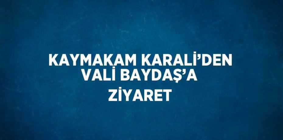 KAYMAKAM KARALİ’DEN VALİ BAYDAŞ’A ZİYARET