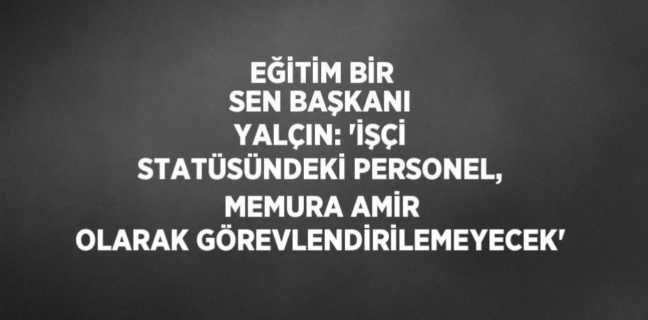EĞİTİM BİR SEN BAŞKANI YALÇIN: 'İŞÇİ STATÜSÜNDEKİ PERSONEL, MEMURA AMİR OLARAK GÖREVLENDİRİLEMEYECEK'