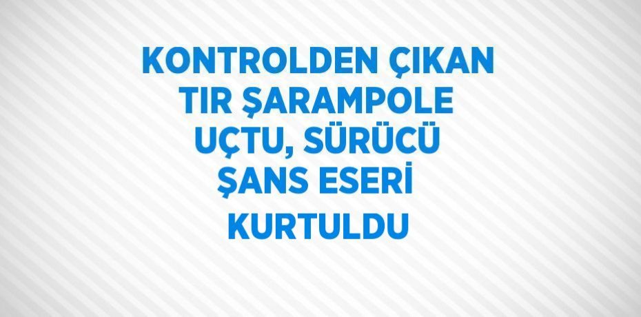 KONTROLDEN ÇIKAN TIR ŞARAMPOLE UÇTU, SÜRÜCÜ ŞANS ESERİ KURTULDU