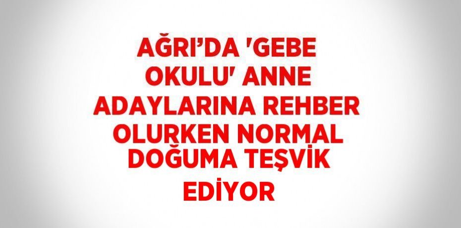 AĞRI’DA 'GEBE OKULU' ANNE ADAYLARINA REHBER OLURKEN NORMAL DOĞUMA TEŞVİK EDİYOR
