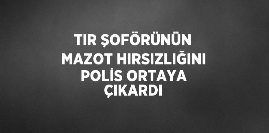 TIR ŞOFÖRÜNÜN MAZOT HIRSIZLIĞINI POLİS ORTAYA ÇIKARDI