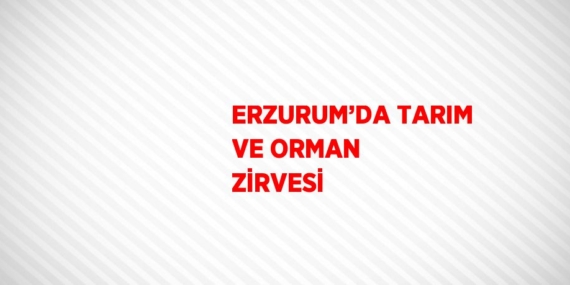 ERZURUM’DA TARIM VE ORMAN ZİRVESİ