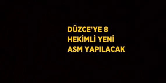 DÜZCE’YE 8 HEKİMLİ YENİ ASM YAPILACAK