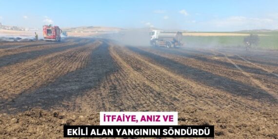 İtfaiye, anız ve ekili alan yangınını söndürdü
