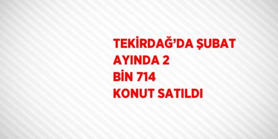 TEKİRDAĞ’DA ŞUBAT AYINDA 2 BİN 714 KONUT SATILDI