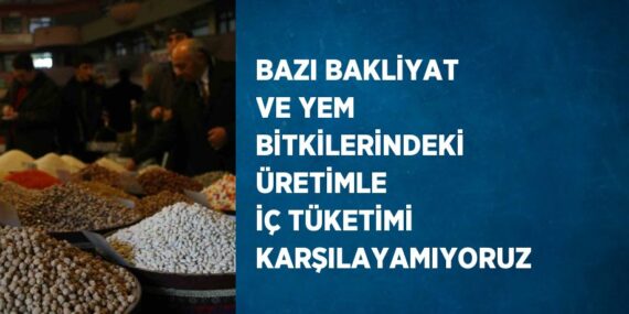 BAZI BAKLİYAT VE YEM BİTKİLERİNDEKİ ÜRETİMLE İÇ TÜKETİMİ KARŞILAYAMIYORUZ
