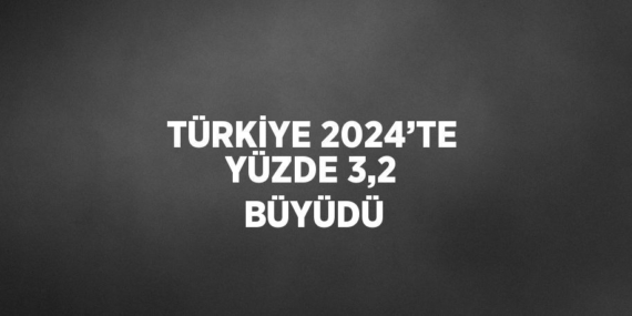 TÜRKİYE 2024’TE YÜZDE 3,2 BÜYÜDÜ