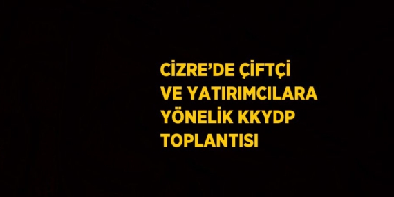 CİZRE’DE ÇİFTÇİ VE YATIRIMCILARA YÖNELİK KKYDP TOPLANTISI
