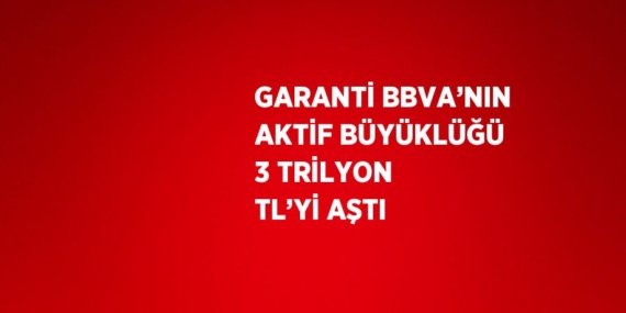 GARANTİ BBVA’NIN AKTİF BÜYÜKLÜĞÜ 3 TRİLYON TL’Yİ AŞTI