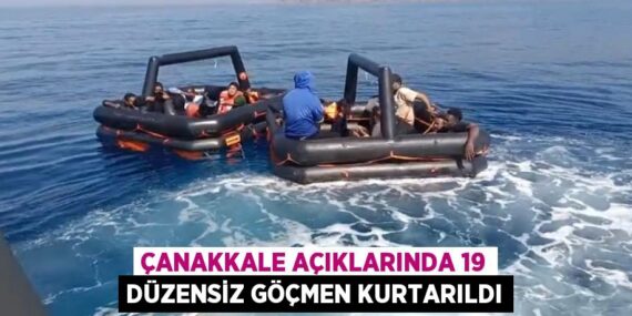 Çanakkale açıklarında 19 düzensiz göçmen kurtarıldı